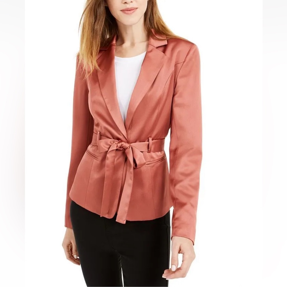 # Bar III Women's Satin Look Wrap Jacket Size Medium Dusty Rose NWT - Duplicate